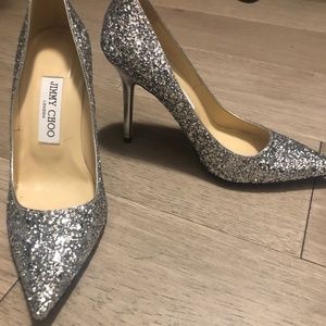 Jimmy Choo Abel Pumps, Silver Glitter